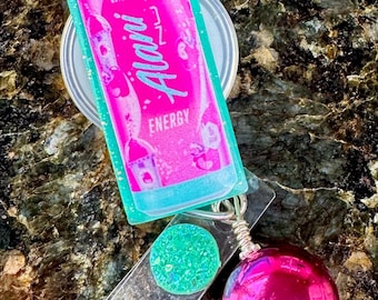Inspired Pink Slush Energy Drink Nurse Teacher Doctor Tech Retractable Badge Reel Gift
