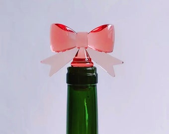 Gorgeous pink bow bottle stopper