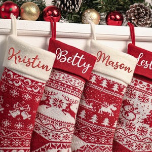 2025 Embroidered Christmas Stockings,Custom Stockings with Name,Monogram Stockings,Knitted Stockings,Holiday gift,Christmas Family Gifts