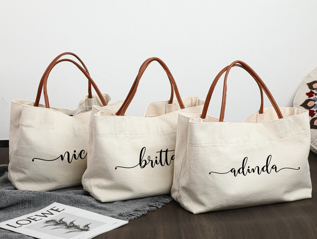 Personalized Bridesmaid Tote Bags,bridesamaid Gift Bag With Name,beach ...