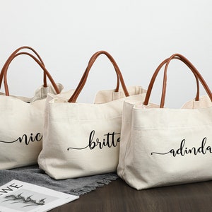 Sacs fourre-tout personnalisés de demoiselle d'honneur, sac cadeau de demoiselle d'honneur avec nom, sac de plage avec nom, sac de mariage, cadeau de noce, sac de la mariée, cadeau fourre-tout de plage
