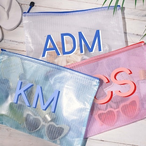 Personalisierte Brautjungfer Pool-Tasche, Monogramm Pool-Tasche, Strandtasche Brautjungfer Geschenk, Junggesellinnenabschied Aufbewahrungstasche, Nass Trocken Pool Beutel Organizer