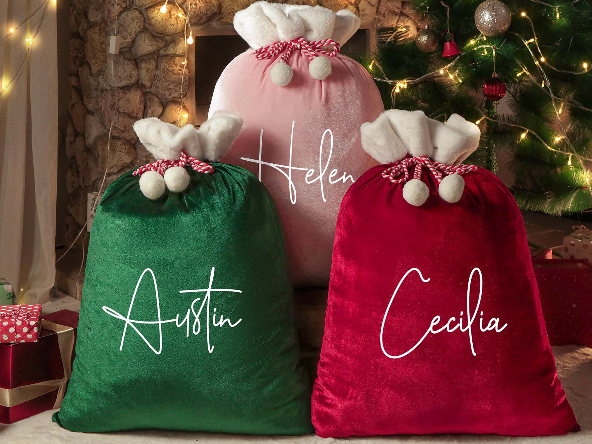 2024 Large Santa Sack,Christmas Gift Bag,Christmas Stocking Sack,Santa Bag with Name,Christmas bag,Holiday gift bag,Santa Bag,Gift for Kids