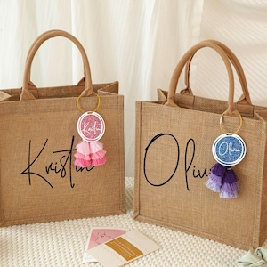 Personalized Bridesmaid Tote Gift Bag,Boho Bridal Party,Burlap gift Bag,Beach Tote Bag,Bridesmaid Proposal Gift,Jute Bag,Wedding gift bag