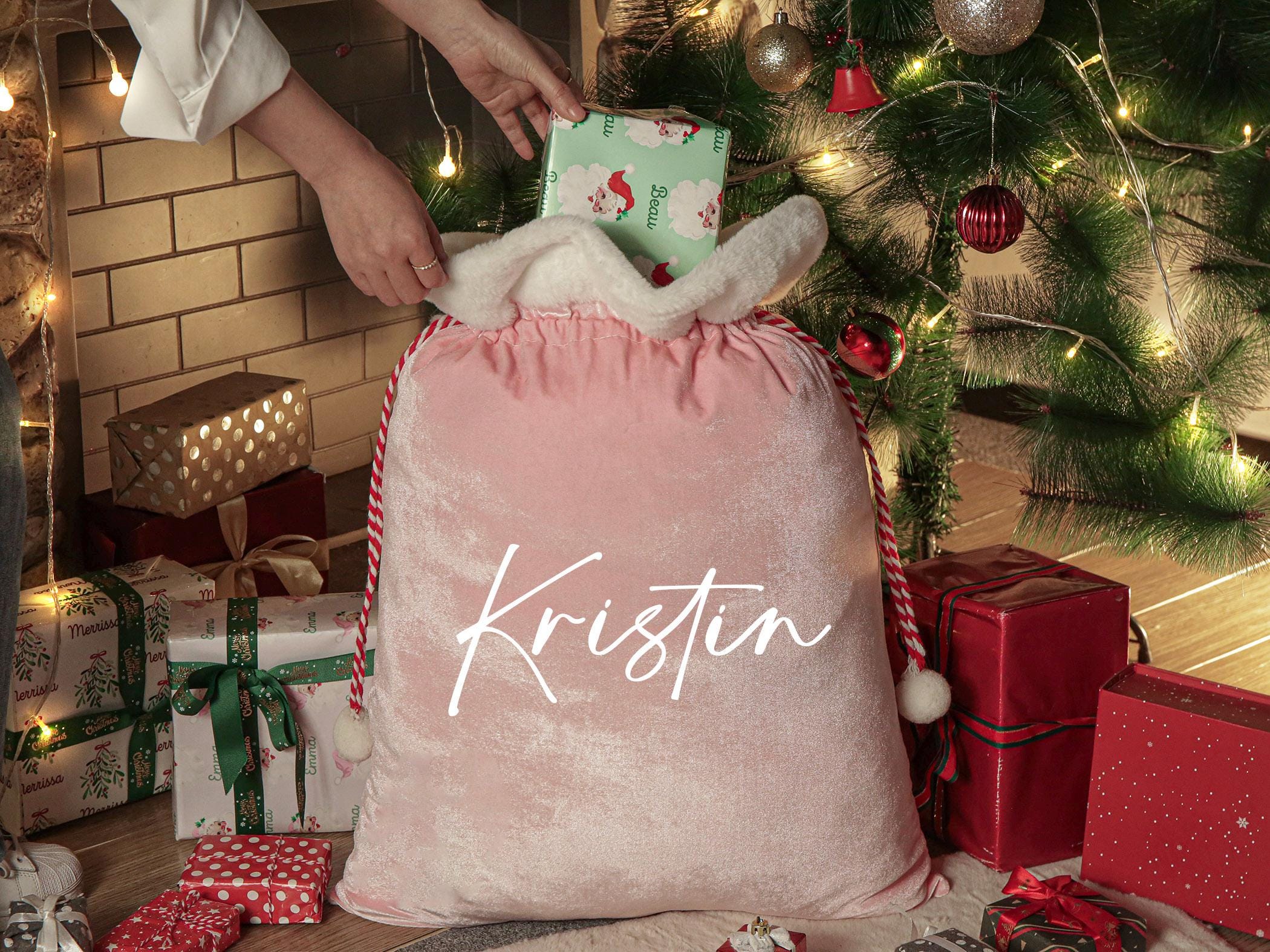 2024 Large Santa Sack,Christmas Gift Bag,Christmas Stocking Sack,Santa Bag with Name,Christmas bag,Holiday gift bag,Santa Bag,Gift for Kids