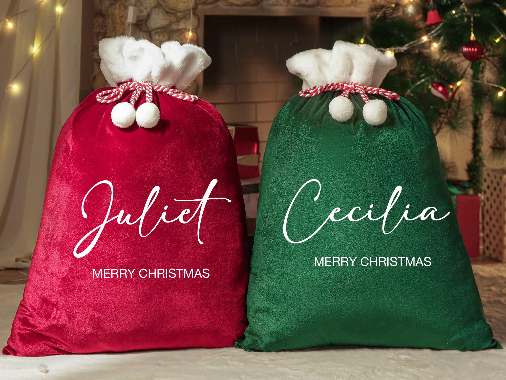 2024 Large Santa Sack,Christmas Gift Bag,Christmas Stocking Sack,Santa Bag with Name,Christmas bag,Holiday gift bag,Santa Bag,Gift for Kids