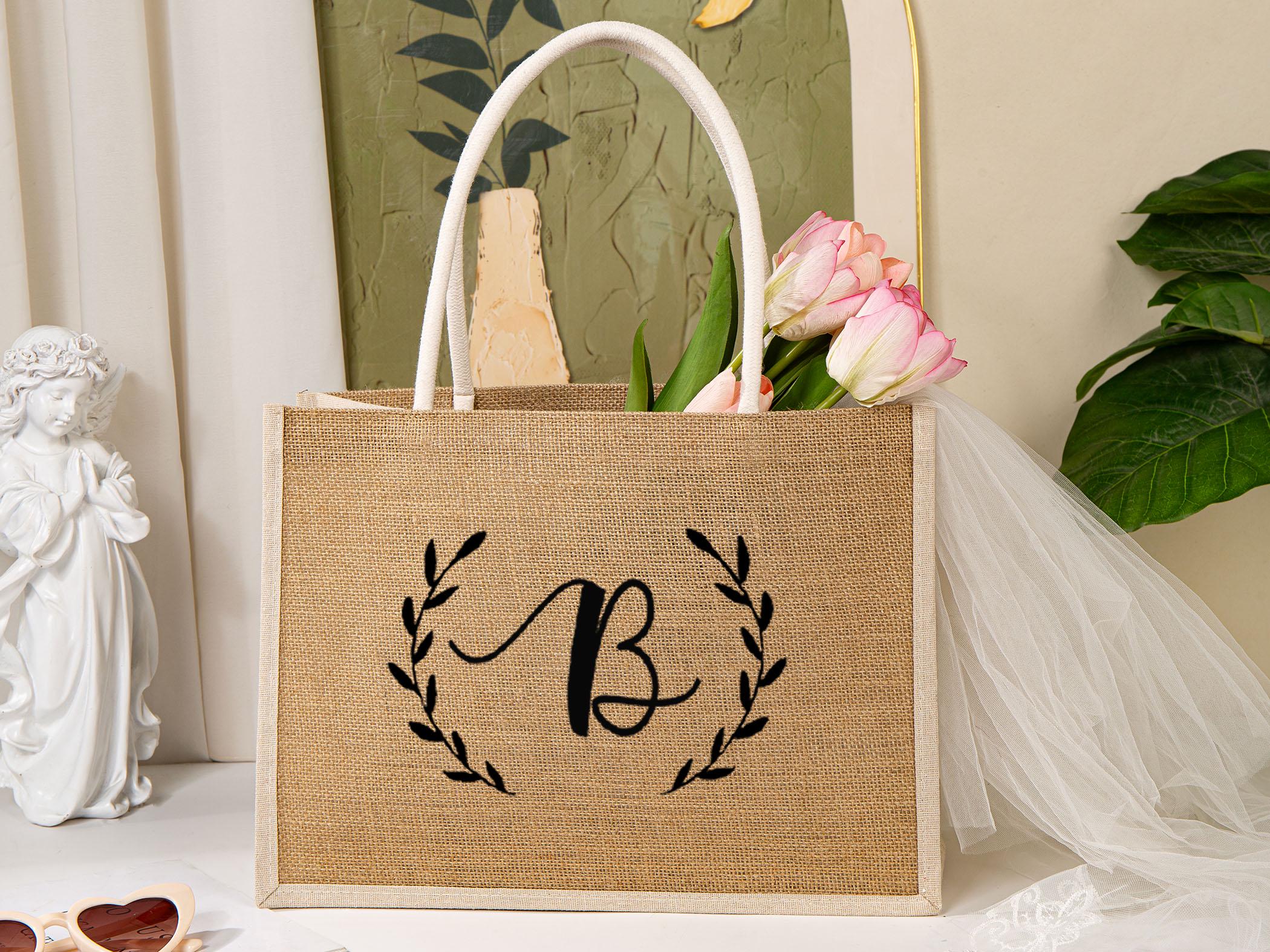 Personalized Bridesmaid Burlap Bag,gift Tote Bags,beach Bag ...
