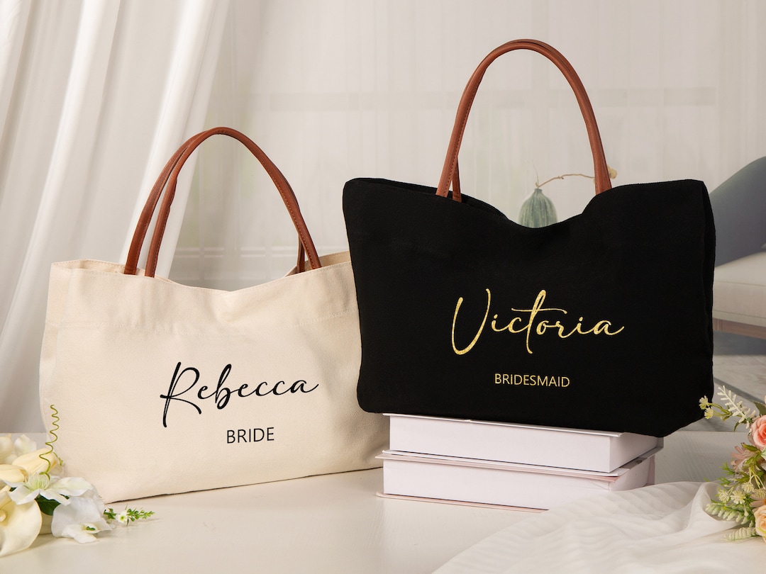 Bridesamaid Gift Bag With Name,beach Tote Bag,personalized Bridesmaid ...