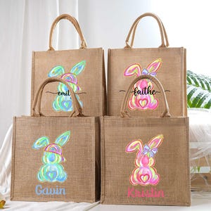 Personalisierte Ostern Tasche mit Hase,Ostern Korb Geschenk,Ostern Tasche mit Name,Ostern Geschenk,Eiersuche,Ostern Überraschungen,Osterhase Eimer