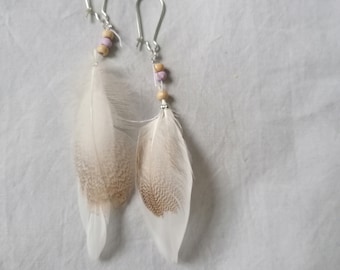 Hand made  feather earrings