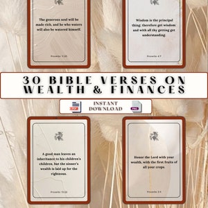 Digital Bible Verse Finance Cards, Printable Bible Cards, Digital Christian Cards, Abundance, Bible, Christian Gifts