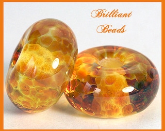 Liquid Honey Gold Spacer Bead Pair, Made To Order