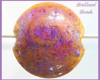 Lilac Bud - Purple & Opal Yellow Glass Focal Bead...Handmade Lampwork Bead, Made To Order