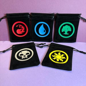 Magic The Gathering Würfeltasche und Counter Aufbewahrungszubehör | MTG Tokens Beutel | Mana Symbole Magic The Gathering Geschenke | Zauberhafte Würfeltasche