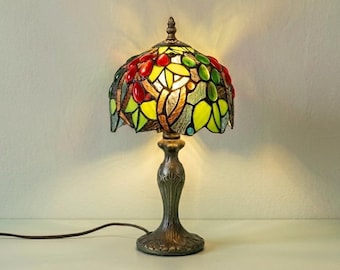 Tiffany-stijl lamp groen glas-in-lood tafellamp E27 handgemaakt