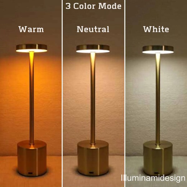 Metal Touch rechargeable LED table lamp simple three-colour bedside lamp with light bar environmental creative outdoor decoration night ligh