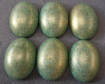 6 Pieces Metallic Light Green High Dome 40x30mm Acrylic Cabochons