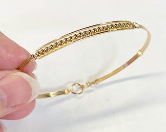 Tiny Beads Bracelet - Silver Bracelet - Gold Bracelet - Stackable Wirewrapped Bracelet - Gifts for Girls
