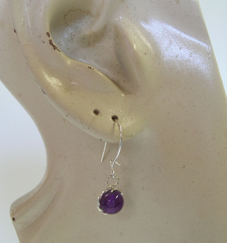 Dangle Earrings Sweet Amethyst Silver Drop Earrings Drop Earrings Amethyst Earrings February Birthstone Amethyst Sterling Earrings