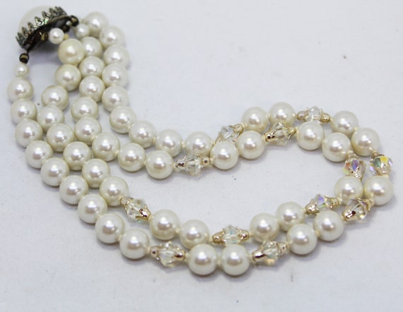 Vintage Faux Pearl Choker - Double Strand Pearls … - image 5