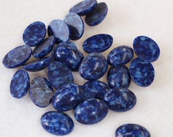 27 pieces 18x13mm Faux Blue Lapis Oval Acrylic Cabochons