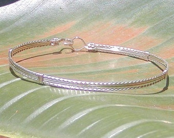 Silver Bracelet - Sterling Silver Wire Wrapped Bracelet - Stackable Bracelet - Wirewrapped Bangle - Gifts For Women - TSST