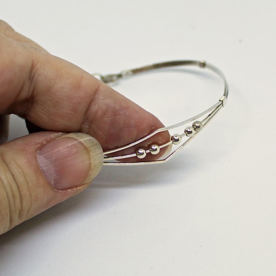 Fidget Bracelet Silver Bangle Delicate Sterling Silver Wirewrapped Bracelet  Anxiety Jewelry Sensory Bracelet 