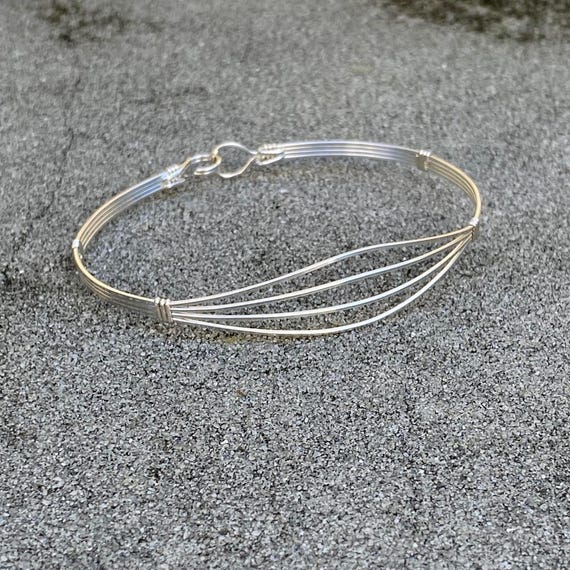 Sterling Bracelet - Feminine 4-Strand Sterling Silver Wirewrapped Bracelet - Simple Bracelet - Silver Bracelet - Affordable Gift