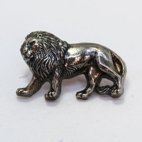 Lion Tie Bar - 3D Bronze Lion - Vintage Tie Clip - Unique Gift for Dad