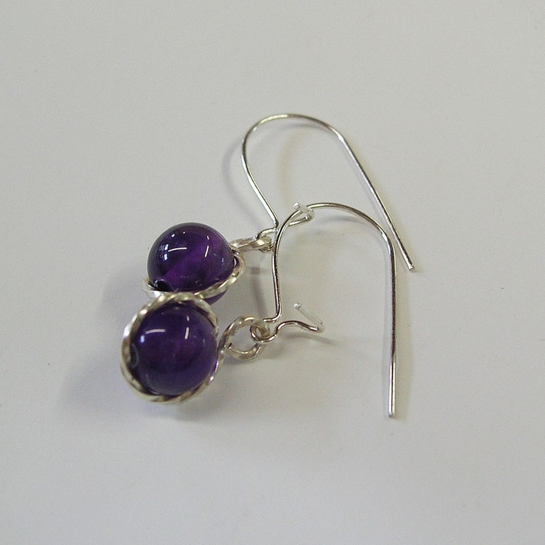 Dangle Earrings Sweet Amethyst Silver Drop Earrings Drop Earrings Amethyst Earrings February Birthstone Amethyst Sterling Earrings