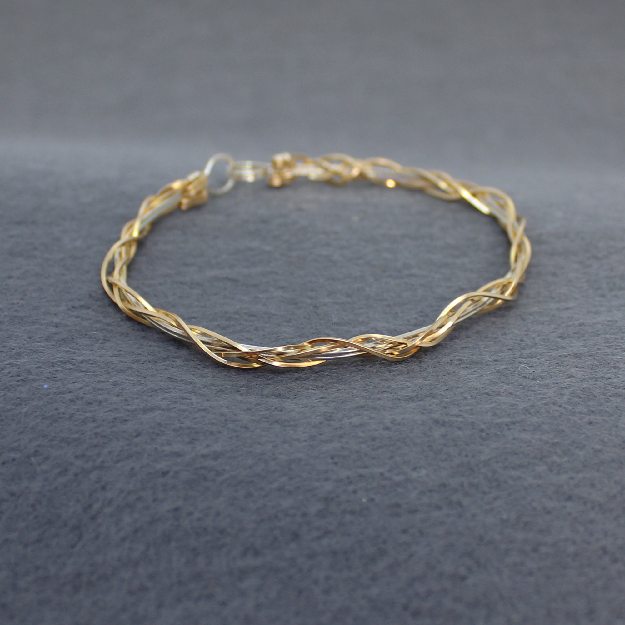 Two-Tone Silver Over Gold Thin Wire Wrapped Bracelet SSSwa – Contemporary  Concepts Handcrafted Jewelry