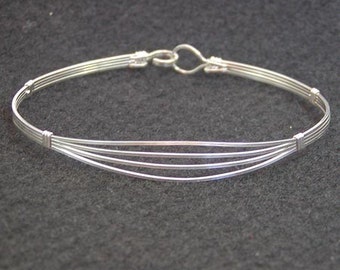 Sterling Bracelet - Feminine 4-Strand Sterling Silver Wirewrapped Bracelet - Simple Bracelet - Silver Bracelet - Affordable Gift