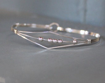 Fidget Bracelet - Silver Bangle - Delicate Sterling Silver Wirewrapped Bracelet - Anxiety Jewelry - Sensory Bracelet