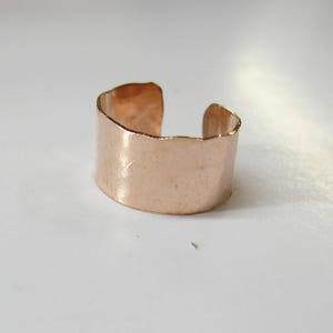 Pink Ear Cuff - Hammered Rose Gold Ear Cuff - Wide Rose Ear Cuff - Non Pierced Earring - Ear Band - Pink Gold Ear Wrap - Adjustable Ear Cuff