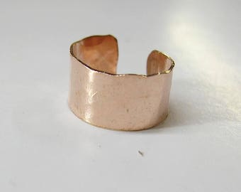 Pink Ear Cuff - Hammered Rose Gold Ear Cuff - Wide Rose Ear Cuff - Non Pierced Earring - Ear Band - Pink Gold Ear Wrap - Adjustable Ear Cuff