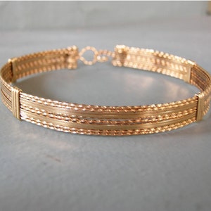 Wire Bracelet - Eye-Catching 10 Strand Gold Wirewrapped Bracelet  - Stackable Bracelet - Gold Wire Bangle - Great Gift - TTSSTTSSTT