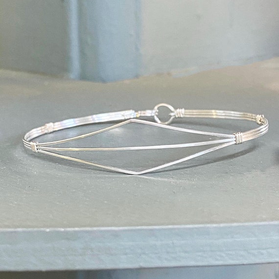Sterling Bracelet - Silver Bangle - Delicate Sterling Silver Wirewrapped Bracelet - Sterling Silver Wire - Teen Jewelry - Gift For Her