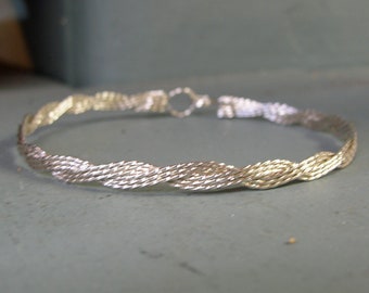 Sterling Silver Bracelet - Braided Twist Wire Bangle - Silver Wirewrapped Bracelet - Gift For Women - Best Friend Gift