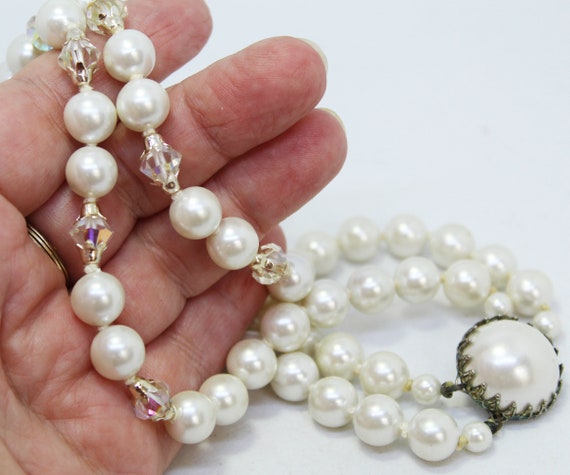 Vintage Faux Pearl Choker - Double Strand Pearls … - image 6