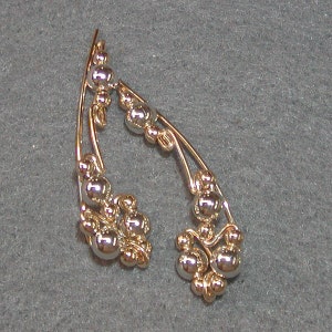 Ear Climbers Ear Sweeps Two Tone Ear Sweeps Silver Beads Gold Wire Up The Ears Ear Crawlers Silver and Gold Gifts For Women image 5