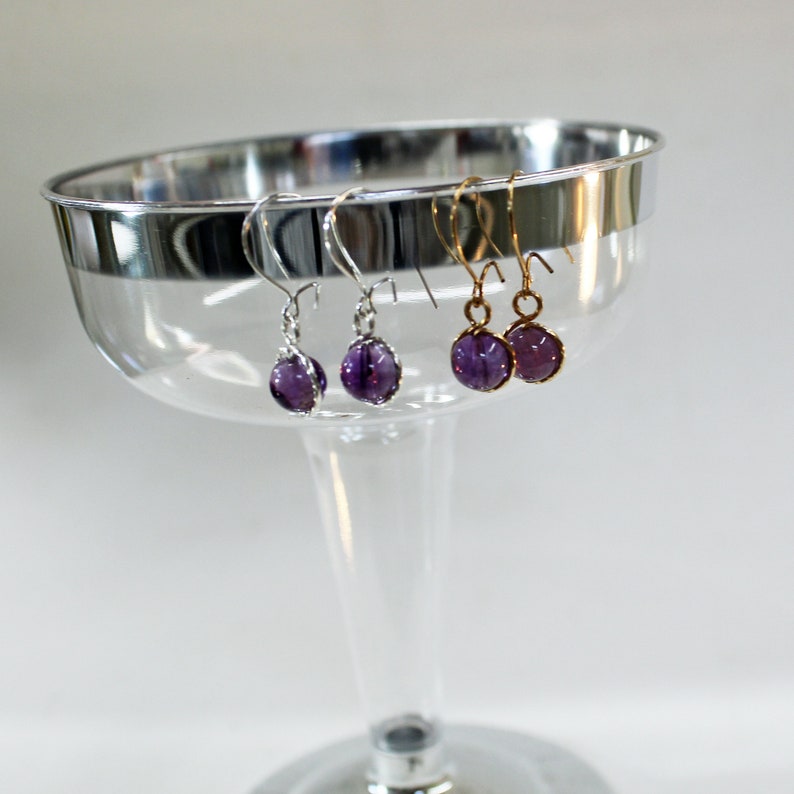 Dangle Earrings Sweet Amethyst Silver Drop Earrings Drop Earrings Amethyst Earrings February Birthstone Amethyst Sterling Earrings