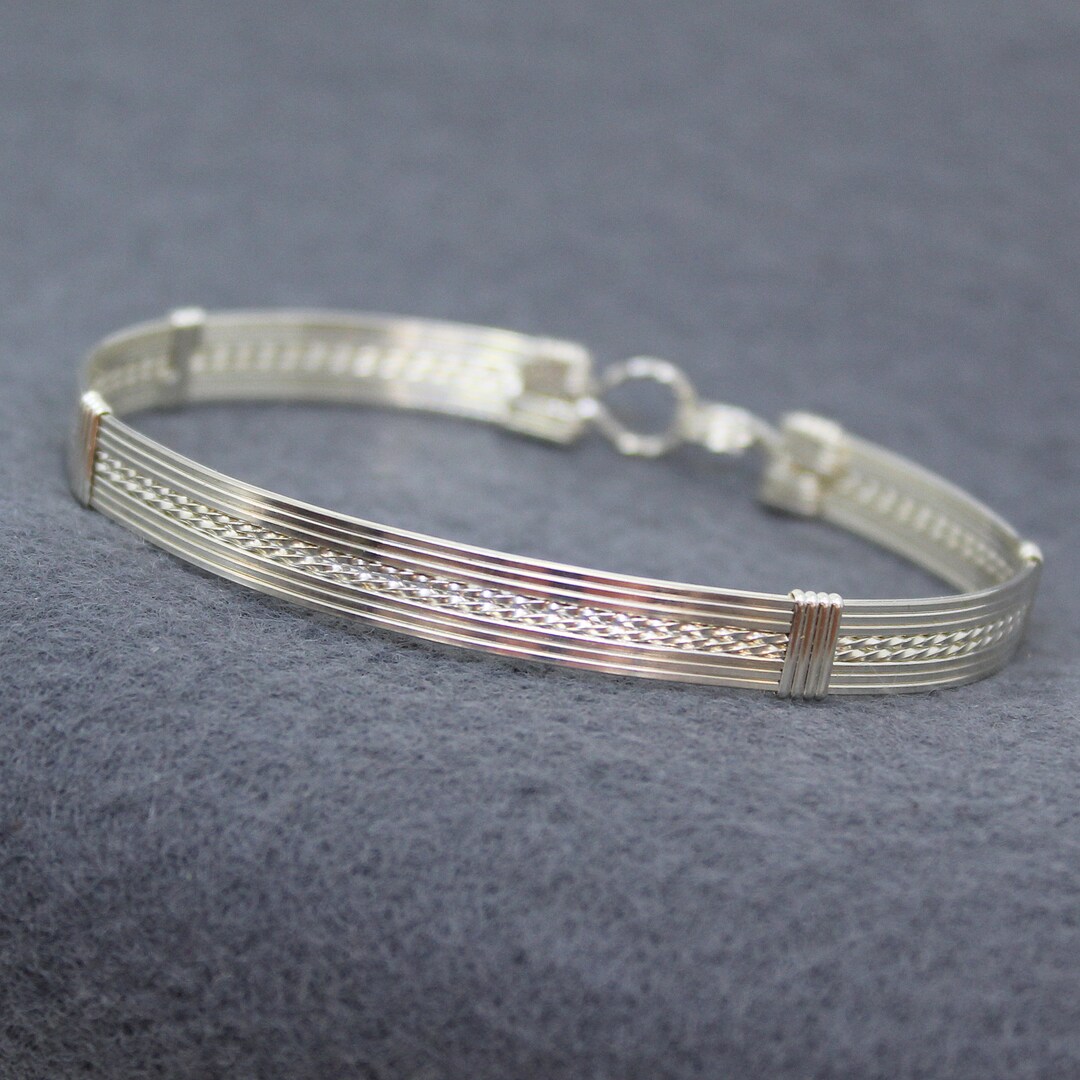 Sterling Silver Wirewrapped Bracelet Silver Wire Bangle Wire Wrapped ...