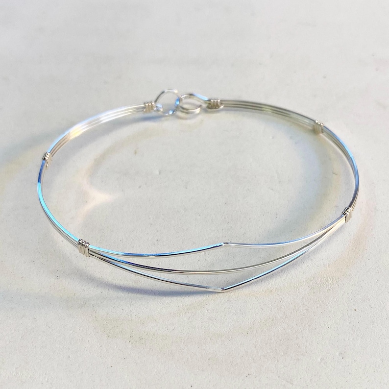 Sterling Bracelet - Silver Bangle - Delicate Sterling Silver Wirewrapped Bracelet - Sterling Silver Wire - Teen Jewelry - Gift For Her bild 10
