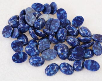 55 pieces Faux Lapis 14x10mm Acrylic Cabochons