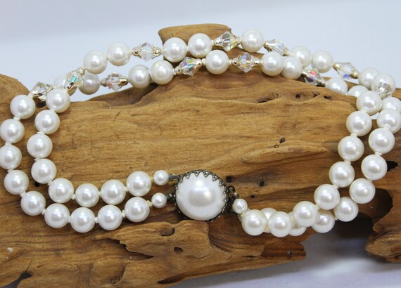 Vintage Faux Pearl Choker - Double Strand Pearls … - image 3