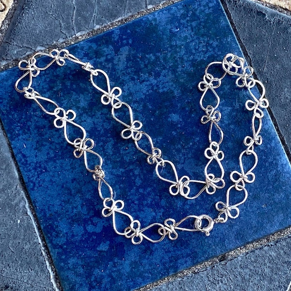 Ankle Bracelet - Lacy Ankh-Link Sterling Silver Anklet - Sterling Angel Link - Teen Jewelry