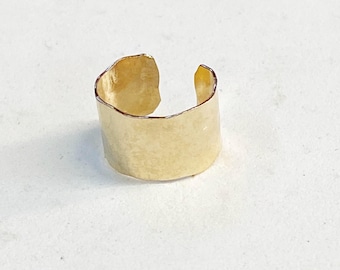 Ear Cuff - Hammered Ear Cuff - Wide Ear Cuff - Fun 14kt GF Ear Cuff - Non Pierced Earring - Ear Band - Ear Wrap - Adjustable Ear Cuff