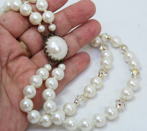 Vintage Faux Pearl Choker - Double Strand Pearls … - image 4