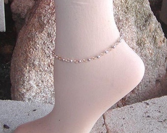 Malti Silver tone Multi Coloured Ankle Chain 