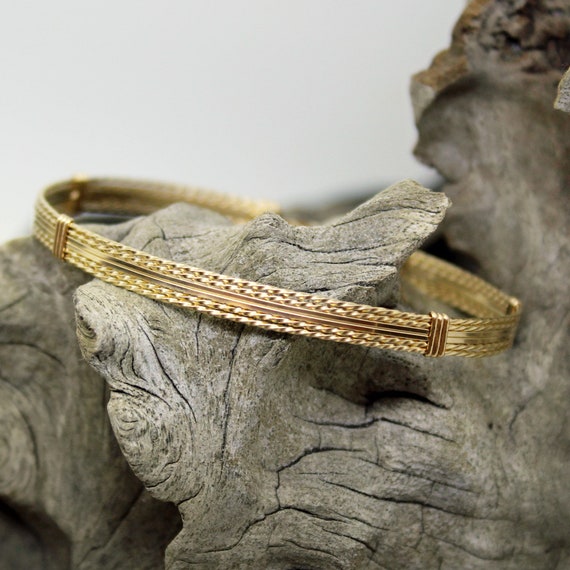 Wide Gold Wire Cuff Bracelet | Classy Women Collection